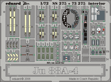 1/72 Eduard Ju 88A-4 interior for HASEGAWA