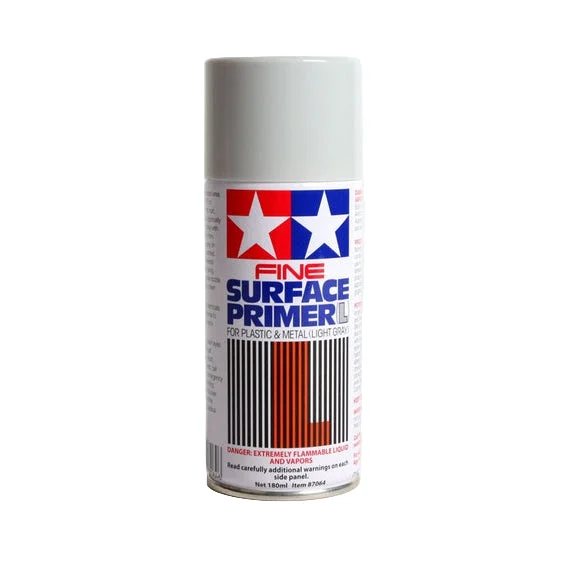 Tamiya Light Gray Fine Surface Primer Spray 180ml Can TAM87064 - Tamiya Paint
