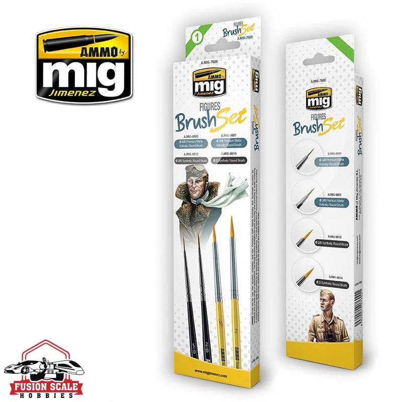 Ammo Mig Jimenez Figures Paint Brush Set of 4 Brushes AMIG7600