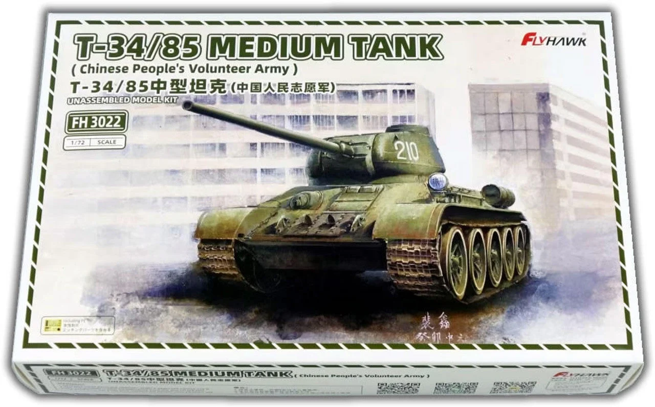 Flyhawk Models 1/72 Flyhawk T-34/85 Medium Tank Korea Plastic Model Kit