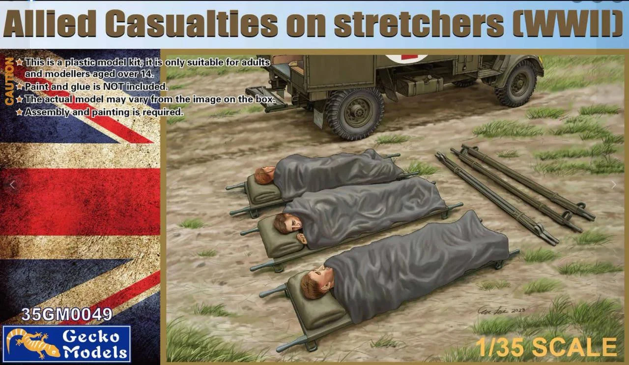 Gecko Models 1/35 Models Allied Casualties On Stretchers (WWII)