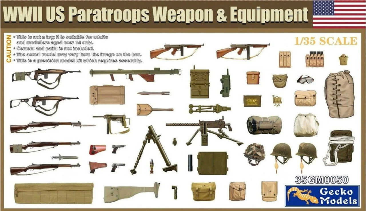 Gecko Models 1/35 Models WWII US Paratroops Weapon & Equipment