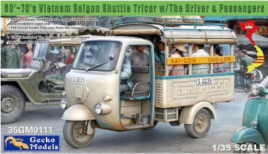1/35 Gecko Models Saigon Shuttle Motor-Tricycle w/The Driver & Passengers