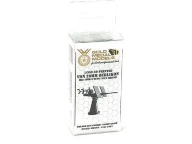1/350 Gold Medal 3D USN 20mm Oerlikon Mk4 MOD 0 Type I Gun Shield (x36) - Gold Medal Models