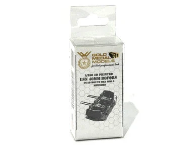 1/350 Gold Medal 3D USN 40mm Bofors Quad Mount Mk2 MOD 0 Shielded (x8) - Gold Medal Models