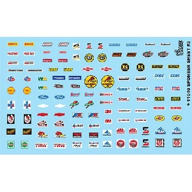 Gofer Racing Decals Sponser Sheet #3