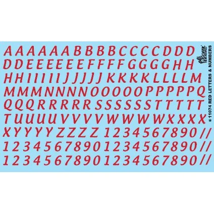 Gofer Racing Decals Red Letters And Numbers 5/8 Inch