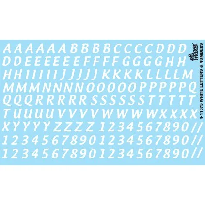 Gofer Racing Decals White Letters And Numbers 5/8 Inch
