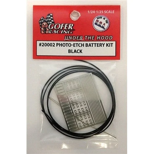 Gofer Racing Decals Battery Kit Photo Etch Black