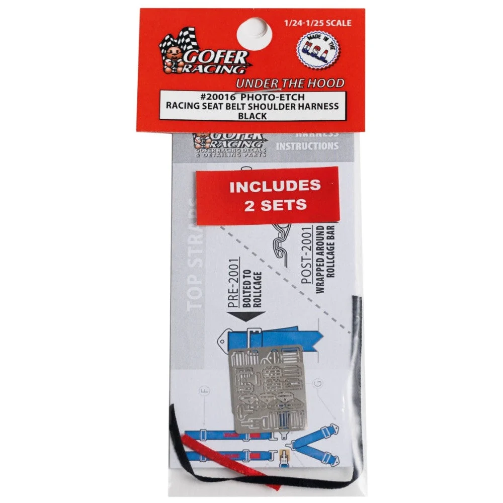 Gofer Racing Decals Racing Seat Belt Shoulder Harness Black