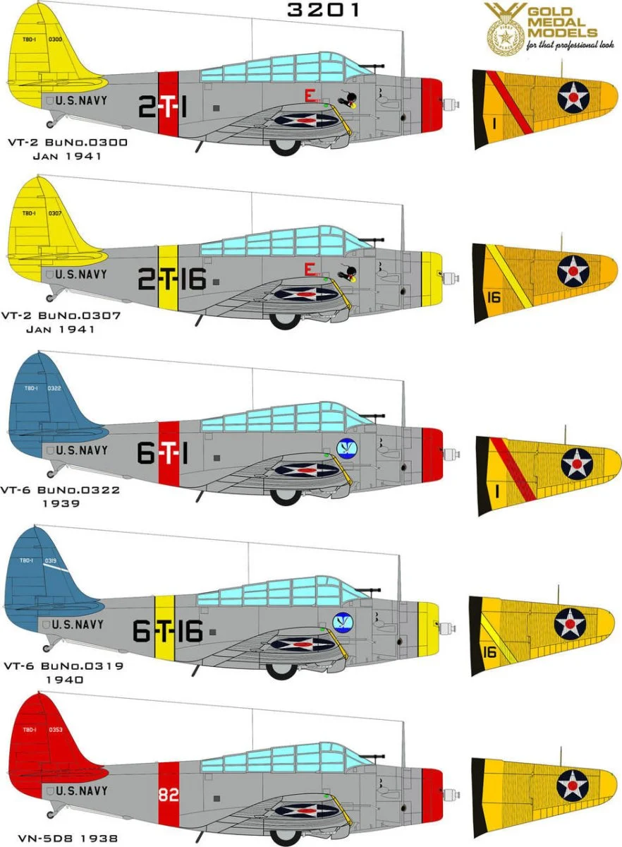 Gold Medal Models 1/32 Gold Medal Decals - TBD-1 Devastator Trumpeter - Early Set 1