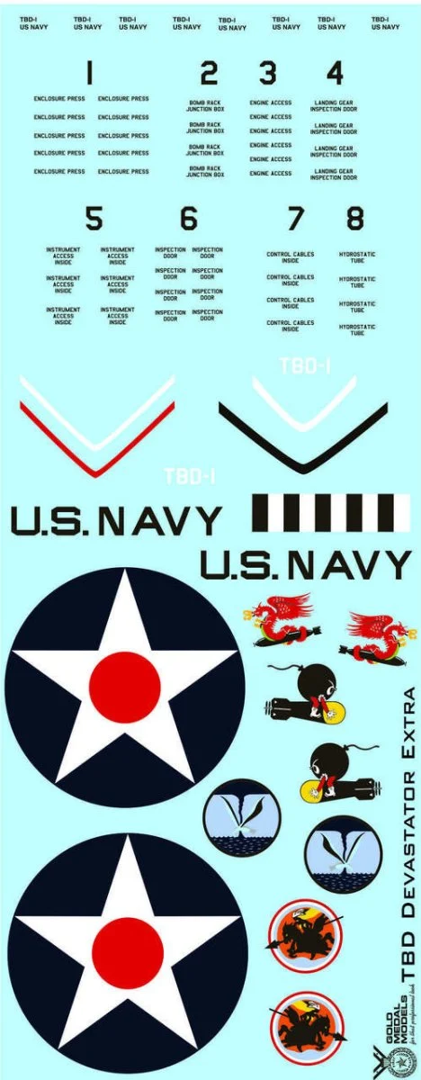 Gold Medal Models 1/32 Gold Medal Decals - TBD-1 Devastator Trumpeter - Early Set Add-On A