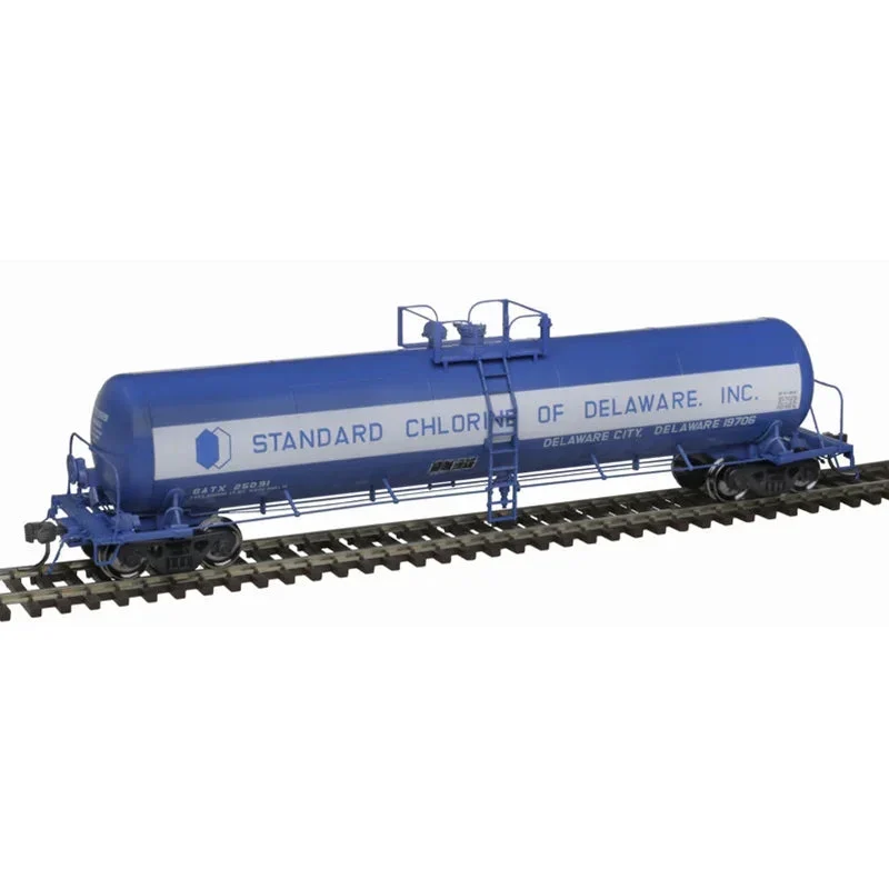 HO Atlas 20,700 Gallon Tank Car Standard Chlorine of Delaware INC [GATX] #25085 - Atlas Trains