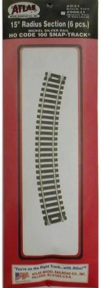 HO Atlas Code 100 15" RADIUS TRACK (6) 831 - Atlas Trains