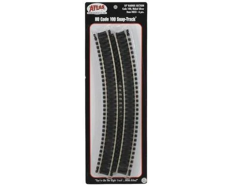 HO Atlas Code 100 18" Radius Track (6) 833 - Atlas Trains