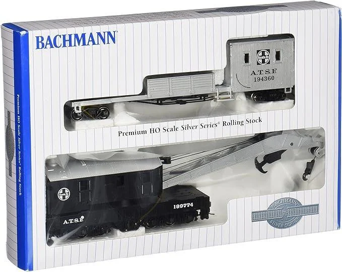 HO Bachmann 250-Ton Steam Crane & Boom Tender Santa Fe 16102