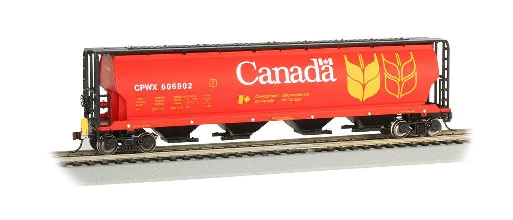 HO Bachmann 4-Bay Cylindrical Grain Hopper - Canada Grain 73801