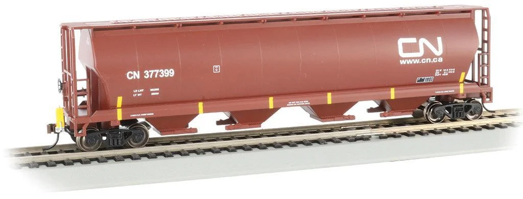 HO Bachmann 4-Bay Cylindrical Grain Hopper - Canadian National 73803