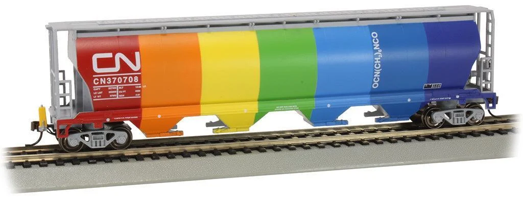 HO Bachmann 4-Bay Cylindrical Grain Hopper - CN Demonstrator 73805