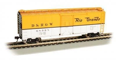 HO Bachmann 40' Box Car D&RGW™ #68968 - (yellow & silver) 16006