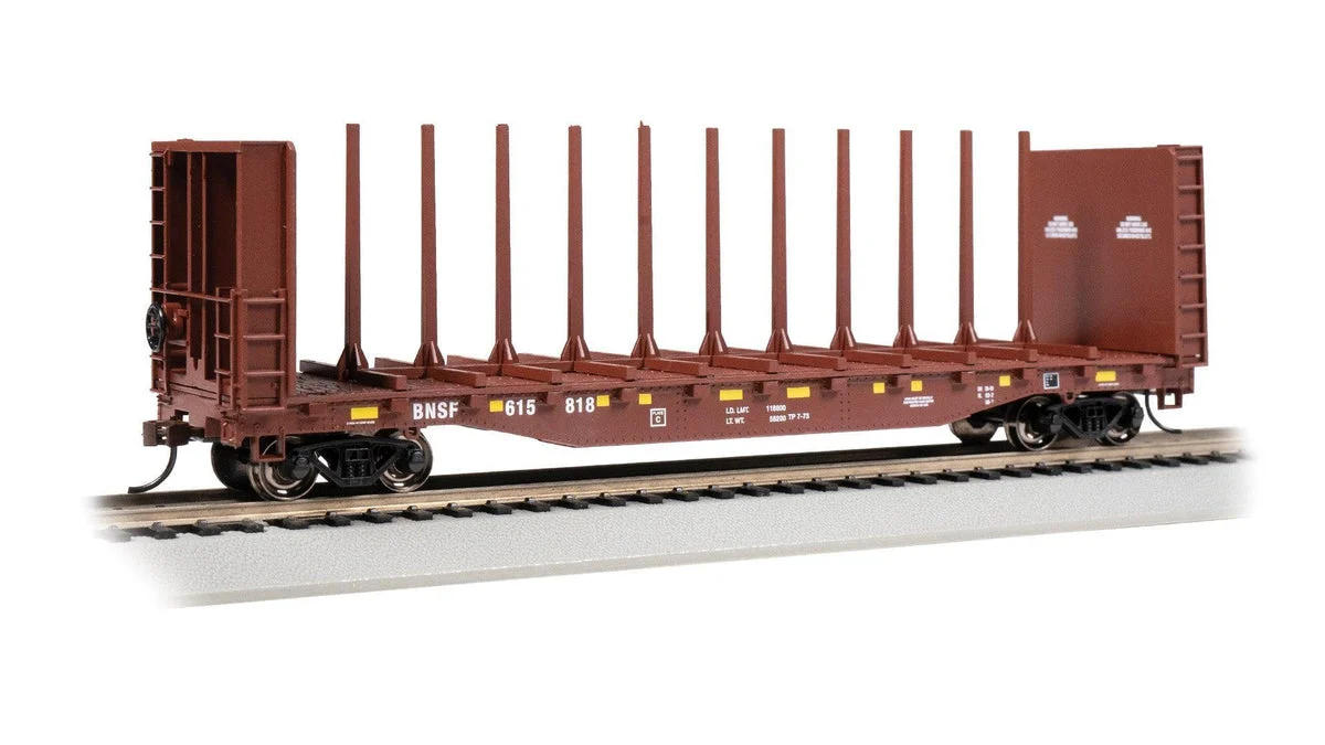 HO Bachmann BNSF #615818 - 52' Center beam Flatcar 12905