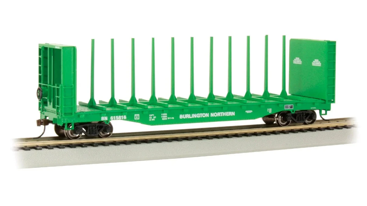 HO Bachmann Burlington Northern #615816 - 52' Center beam Flatcar 12903