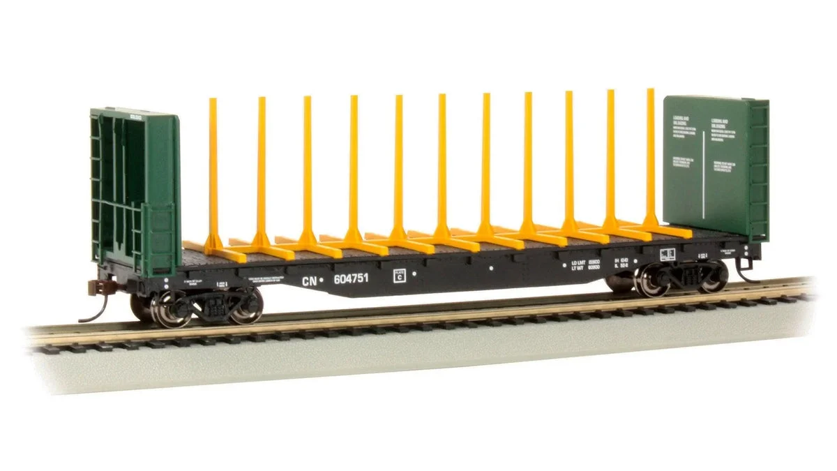 HO Bachmann Canadian National #604751 - 52' Center beam Flatcar 12902
