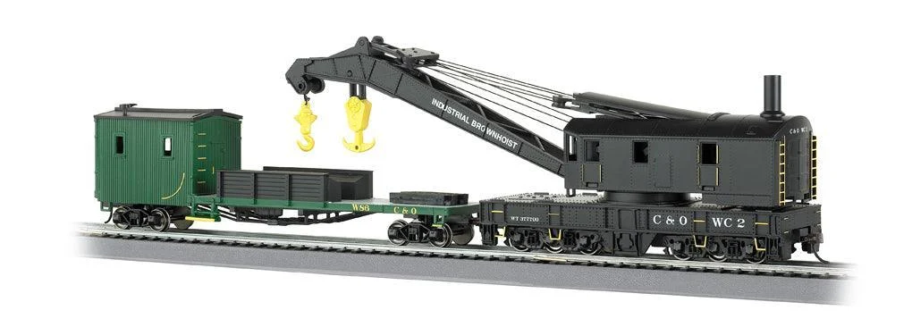 HO Bachmann Chesapeake & Ohio - 250 Ton Steam Crane Car & Boom Tender 16122