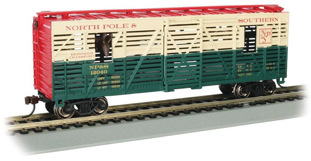 HO Bachmann Christmas NP&S #12040 with Reindeer 19709 - Bachmann Trains