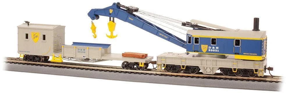 HO Bachmann Delaware & Hudson - 250 Ton Steam Crane Car & Boom Tender 16103