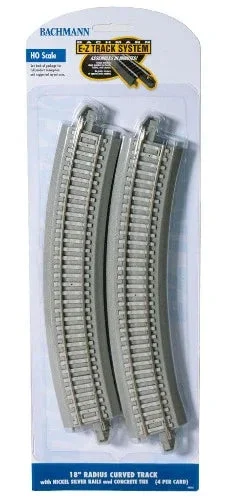HO Bachmann E-Z NS 18" Radius Curved with Concrete Ties 44701