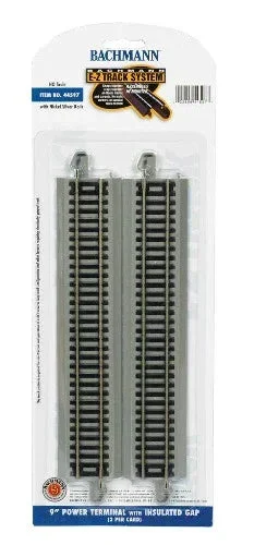 HO Bachmann E-Z NS 9" Power Terminal with Insulated Gap with Black Ties 44597