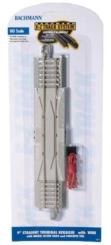 HO Bachmann E-Z NS 9" Straight Terminal Rerailer with Wire & Concrete Ties 44710
