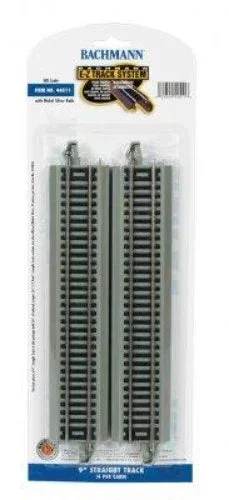 HO Bachmann E-Z NS 9" Straight with Black Ties 44511