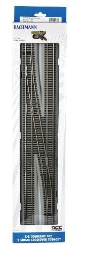 HO Bachmann E-Z NS Command DCC #6 Single Crossover Turnout - Left/1 pc 44137