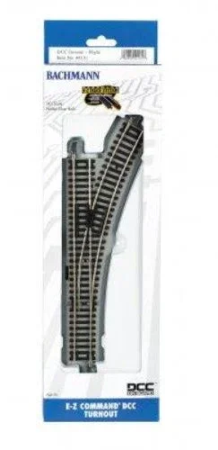 HO Bachmann E-Z NS Command® DCC Turnout - Right with Black Ties 44131