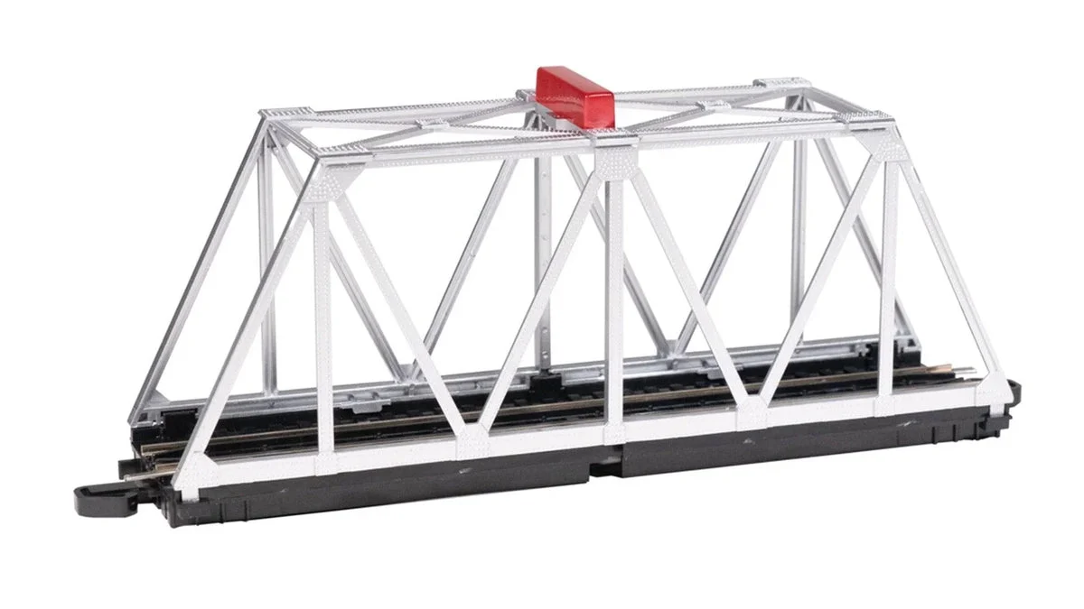 HO Bachmann E-Z NS Track Truss Bridge with Blinking Light - Silver 44478