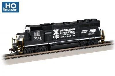 HO Bachmann EMD GP40 - Norfolk Southern (Operation Lifesaver) #3053- 63535