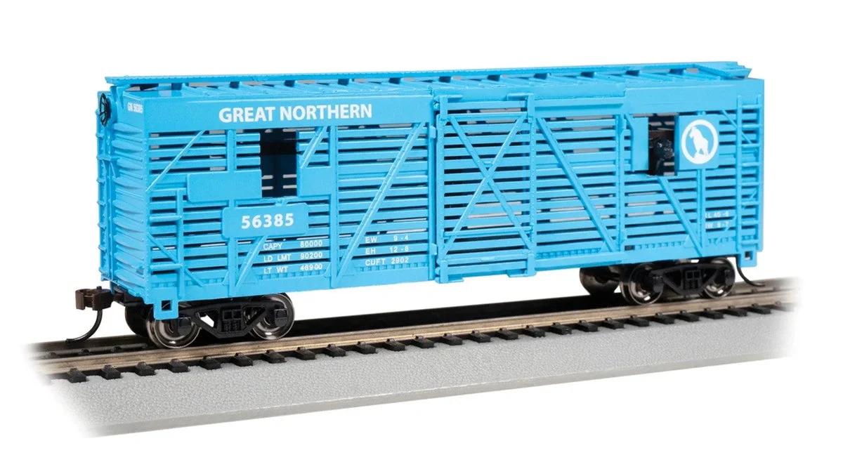 HO Bachmann Great Northern #56385 w/Cattle - 40' Animated Stock Car 19714