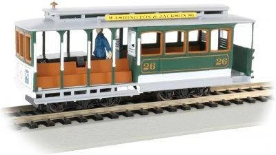 HO Bachmann Green & Gray- Cable Car with Grip Man 60536