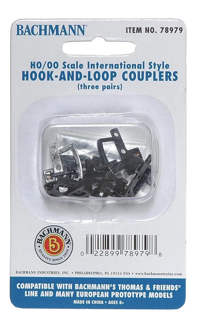 HO Bachmann Hook and Loop Couplers 78979 - Bachmann Trains