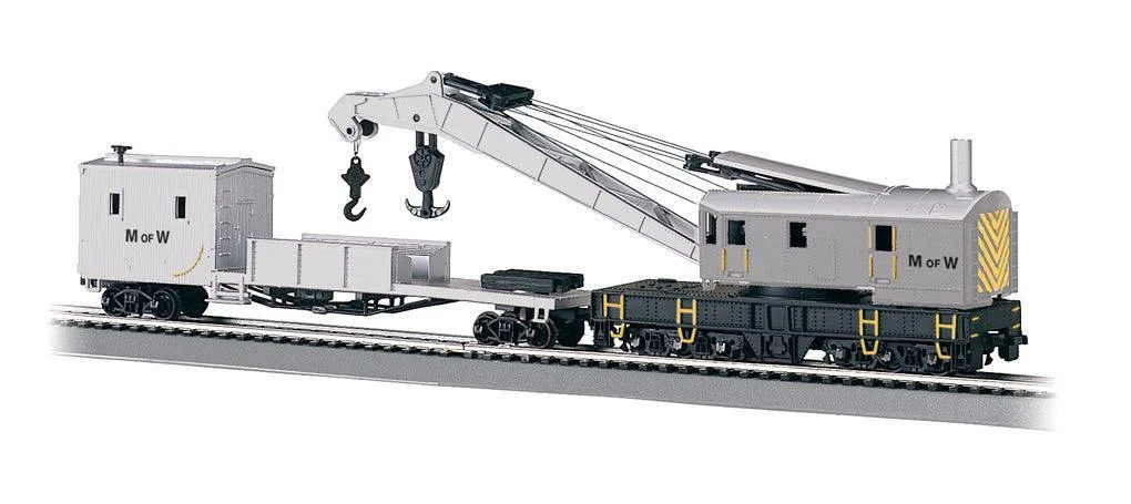 HO Bachmann Maintenance Of Way - 250 Ton Steam Crane Car & Boom Tender 16138