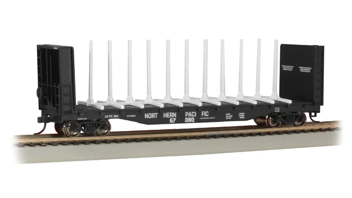 HO Bachmann Northern Pacific #67080 - 52' Center beam Flatcar 12904