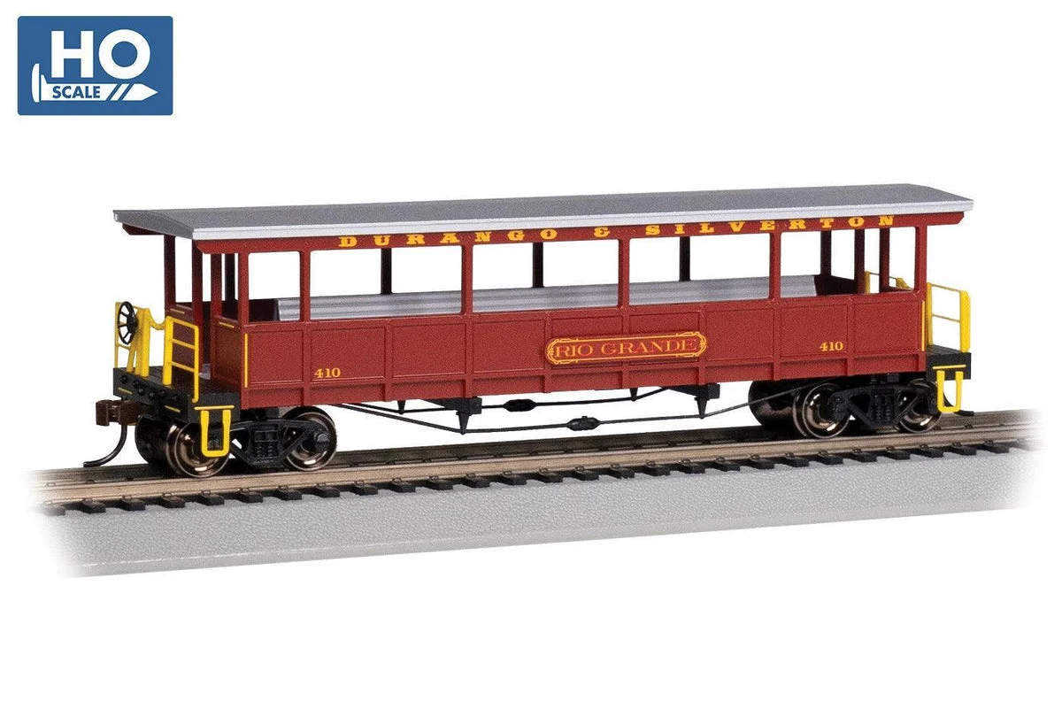 HO Bachmann Open Sided Excursion Car - Durango & Silverton #410 - Red 17431