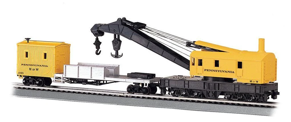 HO Bachmann Pennsylvania - 250 Ton Steam Crane Car & Boom Tender 16114