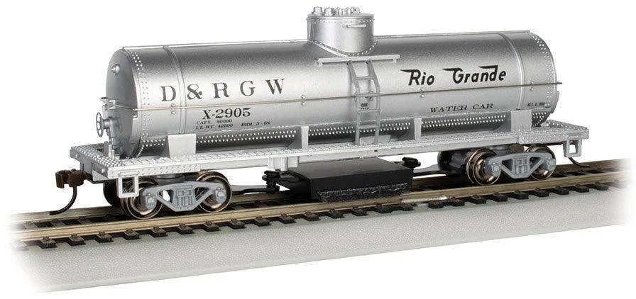 HO Bachmann Rio Grande Water #X-2905 - Track-Cleaning Single-Dome Tank Car 16310