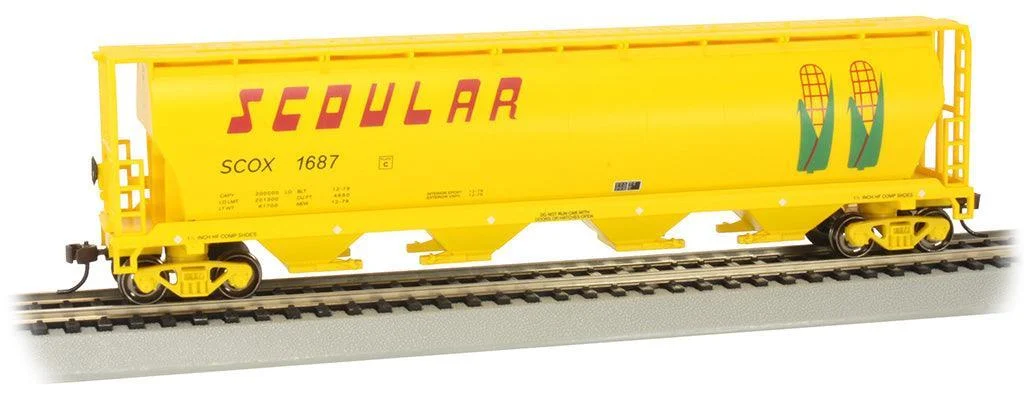 HO Bachmann Scoular #1687 - 4 Bay Cylindrical Grain Hopper 19104