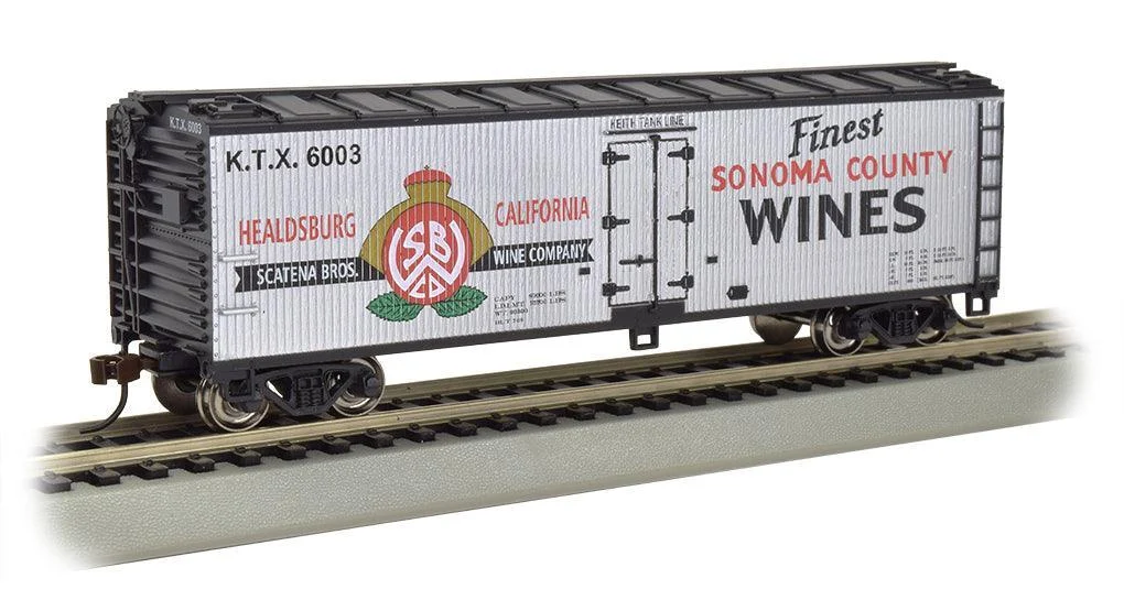 HO Bachmann Sonoma County Wines - 40' Wood Side Refrigerated Box Car 19808
