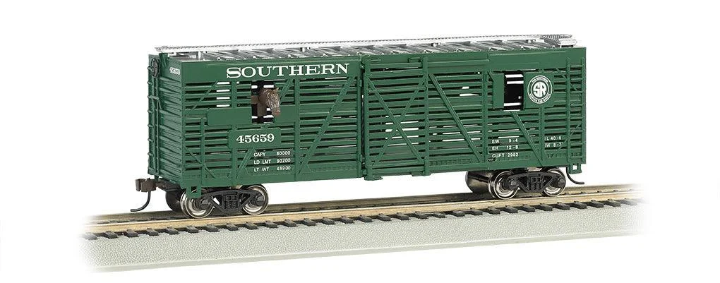 HO Bachmann Southern - 40' Animated Stock Car w/Horses 19702