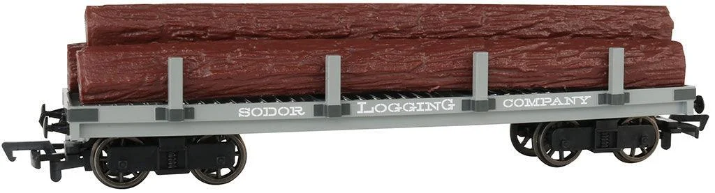 HO Bachmann Thomas & Friends Sodor Logging Company Flat Wagon with Logs 77004 - Bachmann Trains